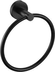 img 4 attached to 🔧 Wall Mounted Matte Black Hand Towel Ring - Heavy Duty SUS 304 Stainless Steel, Round Towel Holder, Bathroom Hardware, Towel Hanger for Bathroom