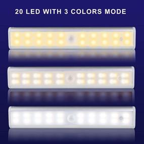 img 1 attached to 🔦 Enhance Your Closet Visibility: 20-LED Motion Sensor Rechargeable Light Bar for Cupboards, Hallways, and More (4 Pack)