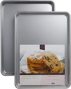 img 3 attached to 🍪 Set of 2 Chicago Metallic Commercial II Traditional Uncoated Jelly-Roll Pans, 16-3/4 by 12-Inch