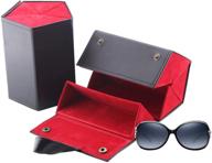 🕶️ space-saving foldable sunglasses organizer: convenient portable eyeglasses storage for men's accessories logo