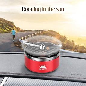 img 2 attached to 🚗 QBUC Solar Energy Car Air Freshener: Rotating Cologne Aromatherapy Diffuser for Car, Home, Office - Essential Oil Diffuser with Interior Decoration Accessories (Mini-Red)