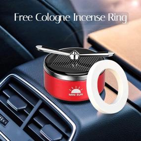 img 3 attached to 🚗 QBUC Solar Energy Car Air Freshener: Rotating Cologne Aromatherapy Diffuser for Car, Home, Office - Essential Oil Diffuser with Interior Decoration Accessories (Mini-Red)