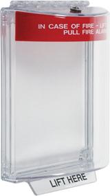 img 4 attached to 🔒 Safety Technology International, Inc. STI-13010FR Universal Stopper: Flush Mount, Fire Label – Indoor/Outdoor Protective Polycarbonate Cover for Pull Stations or Call Points