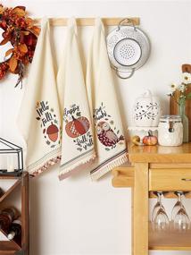 img 1 attached to DII Give Thanks 3 Piece Dishtowel Set, Fall Basics Collection, 18x28 inches