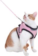 escape proof cat harness and leash set - soft breathable padded vest harnesses for cats outdoor walking - step-in adjustable comfortable cat vest harness with reflective strap логотип