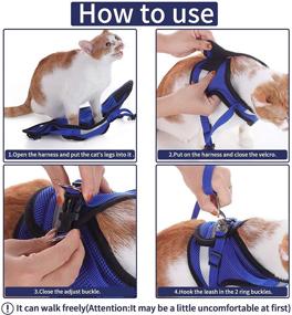 img 1 attached to Escape Proof Cat Harness and Leash Set - Soft Breathable Padded Vest Harnesses for Cats Outdoor Walking - Step-in Adjustable Comfortable Cat Vest Harness with Reflective Strap