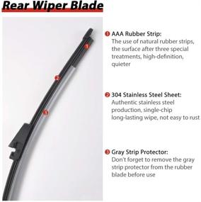 img 2 attached to High-Quality Rear Windshield Wiper Arm and Blade Replacement for VW Rabbit Golf 5 Hatchback 2003-2009 - Complete with Cover Cap