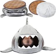 🦈 cozy gray shark guinea pig bed & hideout: warm small animal house for guinea pigs, hamsters, hedgehogs, rats, and chinchillas! logo