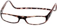 👓 clic magnetic euro reading glasses: stylish dark tortoise frames for easy use logo