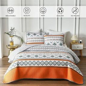 img 3 attached to FlySheep Lightweight Geometric Bedspread Microfiber Kids' Home Store