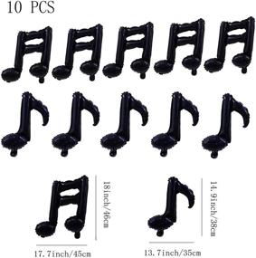 img 2 attached to Set of 10 Music Note Black Mylar Balloons, 17 Inch Happy Birthday Banner Balloon, Perfect for Birthday Party, Baby Shower, Outdoor and Home Celebrations