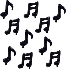 img 3 attached to Set of 10 Music Note Black Mylar Balloons, 17 Inch Happy Birthday Banner Balloon, Perfect for Birthday Party, Baby Shower, Outdoor and Home Celebrations