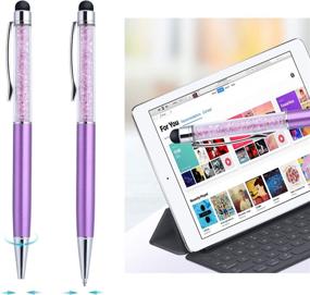 img 1 attached to 🖊️ OKRAY Stylus Pens - 6 Pack 2-in-1 Combo Slim Crystal Touch Pen Ballpoint with Black Ink - Compatible with iPad, Tablet, iPhone, Android, Galaxy, Pixel, and more Touch Screen Devices