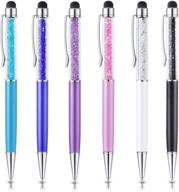 🖊️ okray stylus pens - 6 pack 2-in-1 combo slim crystal touch pen ballpoint with black ink - compatible with ipad, tablet, iphone, android, galaxy, pixel, and more touch screen devices logo
