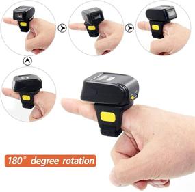 img 1 attached to Symcode Bluetooth Wireless Ring Barcode Scanner - 1D Compatible with Bluetooth Function & 2.4GHz Wireless Connection | Wearable Mini Finger Bar Code Reader - Portable & Wired