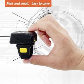 img 3 attached to Symcode Bluetooth Wireless Ring Barcode Scanner - 1D Compatible with Bluetooth Function & 2.4GHz Wireless Connection | Wearable Mini Finger Bar Code Reader - Portable & Wired