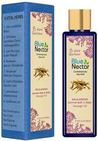 img 2 attached to Масло для массажа тела с чувственным жасмином от Blue Nectar - Расслабляющая терапия с эфирными маслами | 100% натуральная, из 8 трав, 6.76 жид. унц.