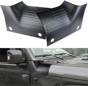 img 4 attached to 🏋️ Premium Black Cowl Body Armor Cowling Cover for 2018-2020 Wrangler JL JLU & Gladiator JT - US Flag Design