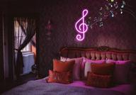 🎵 neon sign music decor - led neon lights wall decoration, usb or battery powered creative music symbol night light bedroom living room girl room decor bar party birthday gift (pink) логотип