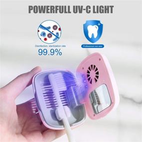 img 3 attached to UVC Toothbrush Sterilizer Case: Portable & Rechargeable Sanitizer for Travel/Traveling (Pink)