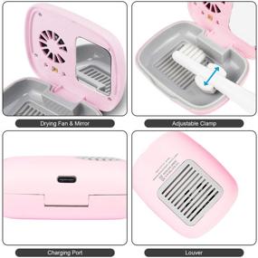 img 2 attached to UVC Toothbrush Sterilizer Case: Portable & Rechargeable Sanitizer for Travel/Traveling (Pink)
