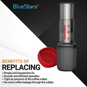 img 1 attached to ⭐ [UPDATED] Blue Stars Plunger Rubber Gasket Replacement Part - Compatible Rubber Plunger End Seal for Aeropress Coffee and Espresso Makers, BPA/Phthalate-Free Coffee Maker Seal