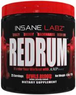 💀 insane labz redrum high stim pre workout: explosive boost with beta alanine, agmatine sulfate & taurine - powered by ampiberry, oxygold - focus, strength, recovery - devil's blood black cherry flavor - 25 servings logo