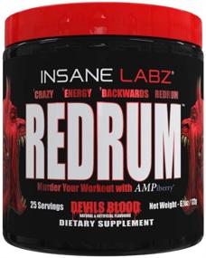 img 4 attached to 💀 Insane Labz Redrum High Stim Pre Workout: Explosive Boost with Beta Alanine, Agmatine Sulfate & Taurine - Powered by AMPiberry, OXYgold - Focus, Strength, Recovery - Devil's Blood Black Cherry Flavor - 25 Servings