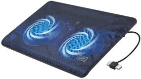 img 4 attached to 🔥 C5 Quiet Laptop Cooling Pad: 7-14 Inch Stand Holder with Dual Fans, Dual USB Ports - Ergonomic Design for Gaming Laptop PS4 - Reduce Heat and Enhance Performance