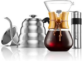 img 4 attached to ☕ MITBAK Pour Over Coffee Maker Set - Includes 40 OZ Gooseneck Kettle with Thermometer, Coffee Mill Grinder & 20 OZ Coffee Dripper Brewer - Ideal Substitute for Coffee Machines