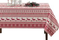 🎄 festive christmas herringbone printed rectangle tablecloth: add elegance to your dining experience! logo