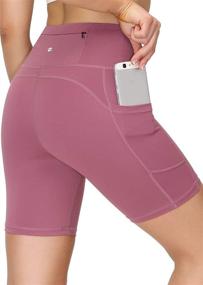 img 3 attached to 🩳 Eyesoul Women's 7-Inch Biker Running Shorts: High Waist Yoga Shorts with 4 Pockets and Zipper