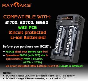 img 2 attached to ⚡️ RAYNAKS Total MAX Output Current 4000mAh RC217 Two Channel Speedy Battery Charger for 3.6V 3.7V 4.2V 21700 20700 18650 Circuit Protected Li-ion Rechargeable Batteries with Car Adaptor Code