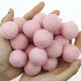 img 3 attached to 🎀 Zasy 30mm Needle Wool Felt Balls: Versatile Pink Home Decor and DIY Pom Poms