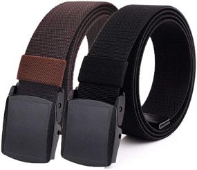 img 4 attached to Hoanan Elastic Stretch Tactical Blackgrey Men's Accessories for Belts