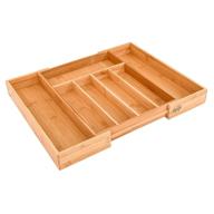 kozy kitchen expandable drawer organizer: premium bamboo cutlery tray with adjustable dividers and 7 compartments – ideal for kitchen, bathroom, desk, and more! логотип