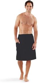 img 4 attached to 🛀 Boca Terry Men's Spa Wrap - Cotton Terry Bath Towel Wrap - Shower Wrap for Sauna & Gym - Black, Size M/L
