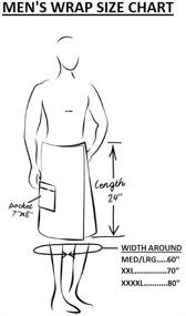 img 2 attached to 🛀 Boca Terry Men's Spa Wrap - Cotton Terry Bath Towel Wrap - Shower Wrap for Sauna & Gym - Black, Size M/L