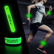 🏃 2 pack bseen led armband - high visibility light up sports wristbands, adjustable glowing bracelets for runners, joggers, pet owners, cyclists логотип