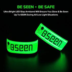 img 2 attached to 🏃 2 Pack BSEEN LED Armband - High Visibility Light Up Sports Wristbands, Adjustable Glowing Bracelets for Runners, Joggers, Pet Owners, Cyclists