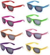 🕶️ vibrant neon colors party favor sunglasses pack of 8 - unisex sunglasses in multicolor for endless fun logo