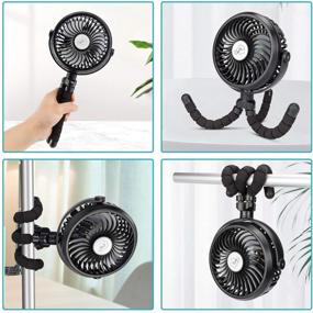 img 3 attached to IREENUO Battery Operated Fan: Portable Stroller Fan with Flexible Tripod, LED Lights | Camping Outdoor Fan