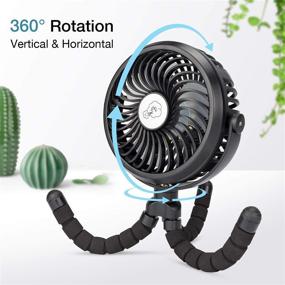 img 1 attached to IREENUO Battery Operated Fan: Portable Stroller Fan with Flexible Tripod, LED Lights | Camping Outdoor Fan