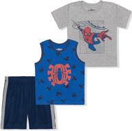 👕 marvel boys 3-piece avengers shirts and shorts set - superheroes collection logo