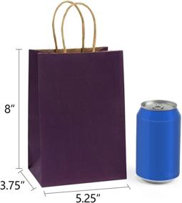 img 3 attached to 🛍️ BagDream Purple Kraft Paper Bags 100Pcs - Small Gift Bags with Handles - Bulk Shopping & Party Bags in 5.25x3.75x8 Inches - Kraft Bags for All Occasions