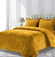 🛏️ luxurious tribeca living venice velvet oversized solid duvet set in queen size, elegant gold finish (veniceduvtqugol) logo