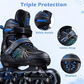 img 2 attached to 🛼 Hiboy Adjustable Inline Skates - Light up Wheels, Roller Blades with 4 Sizes Adjustable - Ideal for Kids, Teenagers, and Adults