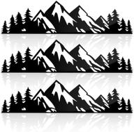 🌲 jinzhao tree sticker car or laptop decal: vinyl mountain stickers for outdoors - pack of 3 - black logo