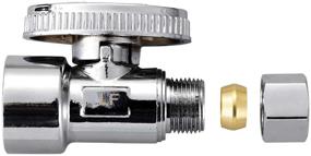 img 2 attached to 🔒 High-Quality Minimprover 2 Pack: 1/2 Inch FIP x 3/8 Inch OD Compression Water Angle Stop Valve Shut Off - Brass Construction for Optimal Performance