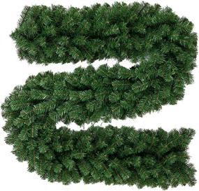 img 4 attached to 🎄 D DASAWAN Greennery Christmas Garland - 9ft x 14in Pine Branches: Perfect Xmas Decor for Indoors & Outdoors with 280 Branches